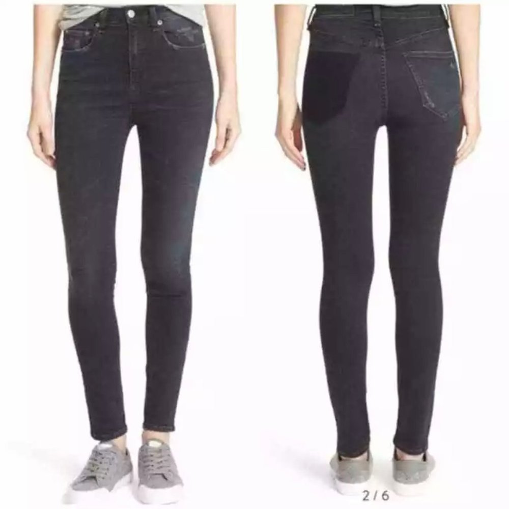 Rag & Bone Dive High Rise Skinny Jeans in Clean Steele Size 24